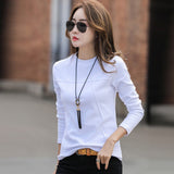 T Shirt Women Cotton 2021 Winter Tshirt Female Long Sleeve T-Shirt Cotton Korean Clothes Tee Shirt Femme Black
