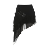 Trend 2025 Summer Women's New Solid Color Hottie High Waist Side Design Irregular