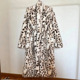 Long Belted Leopard Faux Fur Coat-Outfit