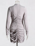 Yujie Style Dress Woman 2025 Spring New Fashion Design Feeling Hottie Folding Bag Hip Dress Dress