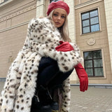 Long Belted Leopard Faux Fur Coat-Outfit
