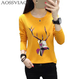 Chemise Femme Manche Longue Long Sleeve Tshirt Women 2021 Casual Cotton T Shirt White T-Shirt Plus Size Camiseta