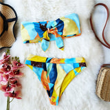 2021 One Shoulder Swimsuit Ruffle Swimwear Women Leaf Print Swimming Suit for Women Sexy biquini