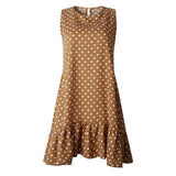 Women Dresses 2022 Women's Ruffles Spring Street Sexy Casual Slim Thin Beach Party O Neck Mini Polka Dots Free