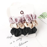 Silk Scrunchies Print Leopard Scrunchie Set Elastic Hair Bands Solid Color Fashion Headwear Women Hair Accessories
