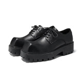 Zingj New Men's Shoes Business Casual Square Head Platform For Work Shoes Niche Design Leather Shoes