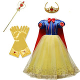 Halloween Costume for Girls Children Clothing Princess Dress Girl Birthday Cosplay Clothes Belle Dress Send Crown New