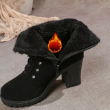 The Fall Of 2025, The New Women's Boots Water Drilled Wool Mouth High Heel And Large-Size Fashion Shoes