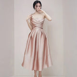 Woman Strapless Dress Crossing Spaghetti Strap High Waist Elegant Fashion Dresses Formal Style 2022 New