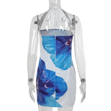 Sequin Printed Halter Mini Dress- Outfit