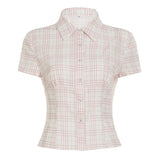 Design Style Buckle Shirt 2025 Summer Babes Ancient Early Slimming Leisure New