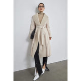 Fashion Women's Cotton-padded Coat Shawl Collar Loose Patchwork Thick Warm Lace Up Belt Jackets Winter 2023 New