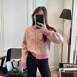 High-Grade Feeling Color Soft Round Collar Long-Sleeved Sweater 2024 Spring Style New Retro Lazy