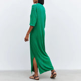 Zingj Ribbed Knitting On Both Sides Of The Short-Sleeved Skirt