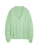 Same Taylor Orange Cardigan Embroidered Stars Loose Languid Temperament