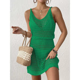Women's Jersey Knitted Sling Dress To Collect Waist Sling Skirts Beach Dress Beach