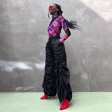 2023 Summer Women's New Fashion Street Pat High Waist Raised Hips Loose Trousers With Casual
