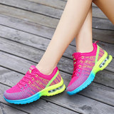 Women's Shoes Spring New Mesh Fly Weaving Breathable Lightweight Air Cushion Sneakers Women's Korean Version Of Student Casual Running