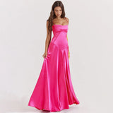 Satin Back Tie-Up Maxi Dress-Outfit