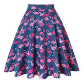 Patterns Vintage Retro 50s Full Circle A Line Skirt Holiday Tropical Pin Up Swing Skater Knee Length Floral Women Solid