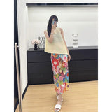 Folds 2025 Spring And Summer New Design Sense To Reduce The Age Of The Thin Explosion Super-Looking Flower Half-Body