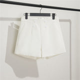 Zingj Shorts Female Summer Dress 2024 New Korean Version Of High Waist A-Word Wide Leg Pants Loose Show Thin Wear Casual