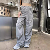 Zingj Straight Pants Female Spring And Autumn 2024 New Wide Leg Pants Summer Thin Loose Casual Cargo Pants