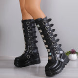 With Thick Bottom Boots 2025 New Gothic Slope And High-Heeled Boots Girl Punk Chia Knight