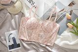 Street Women's Camisole New Fashion Embroidered 3D Petal Bustier Bra Cropped Tops Female Thin Underwear