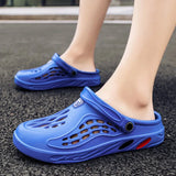 Summer New Men's Hole Shoes Breathable Beach Shoes Outdoor Half Drag Bag Head Personality Cold