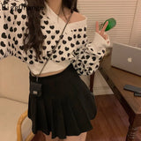 Short Hoodie Women 2022 Spring Autumn Student New Trendy Cool Net Red Fried Street V Neck Love Print Design Top