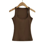 Zingj Trendy Women's Wear Pure Collar Solid Color Bottom Vest Summer New Style Slim Sleeveless Halter