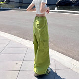Zingj High Waist Rope Leg Pants Casual Pants Children Summer Thin Cargo Pants Loose Thin Wide Leg Pants