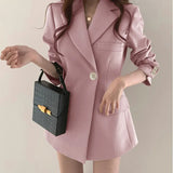 Suit Long Autumn 2025 New Korean Version Of The Trendy Relaxed Students Casual Long-Sleeved New Suit Jacket