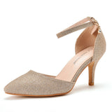 Cm Large-Size Sandals Fine-Heeled Pointed Sandals White Pointed Shoes Women's High Heels Wedding