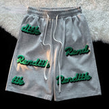 flocking embroidery high waist womens shorts summer plus size 2022 new Japanese casual sports style couple shorts