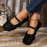 Lace Mesh Side Of The Shallow Mouth Single Shoes Women's Flat Bottom Leisure Breathable Ballet Tight Lefu
