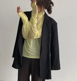 Candy Color Long Sleeve Tees See Through Mesh Top Turtleneck T Shirt Women Green Blue Black Pink Yellow Fall