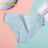 Underwear Cotton Panties Sexy Underpants Women's Panties Solid Color Briefs for Female Striped Cotton Intimate