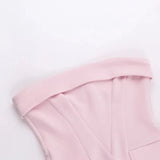Strapless Pink Bodycon Suit Mini Dress-Outfit