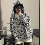 Women's Fashion Camouflage Sweatshirts Couples Wear Casual Men's Demon Zip Up Hoodie Jacket Spring Summer Autumn Y2K