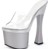 Zingj Ultra High With Crystal Slope With Slippers Women's Summer Waterproof Platform Anti-Slip Thick Bottom Sexy Versatile With Ultra High With Cool