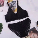 French Lace Front Closure Bra And Panties Set Women Sexy Lingerie Set Push Up Bralette Embroidery Underwear