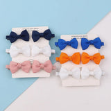Sweet Mini Bows Hair Clips For Cute Girls Solid Ribbon Hairpins Boutique Barrettes Headwear Kids Hair Accessories