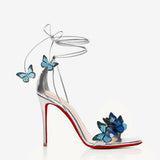 Butterfly 2025 New Butterfly Cross-Tie With Fine Heel Sandals Female Fish Mouth Open-Slip
