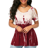 Off Shoulder t shirts women Tops Summer Printed t shirt Casual Short Sleeve Loose tee tops for female ropa de mujer