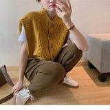 Zingj New Loose Lazy Wind Sweater Coat Knit Cardigan Vest Vest Early Autumn Fold Wear Jacket Female Build-Outfit