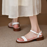 Vintage Brown Sandals Summer 2025 Soft Leather Toe Roman