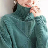 And Winter Sweater Women's High-Necked Hooded Ragged Sweater With A Solid Color Loose Lazy Bottom