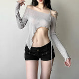Summer New Women's Clothing Sexy Pure Hot Babes Wind Inclined Irregular Design Short-Term Open-Enavel